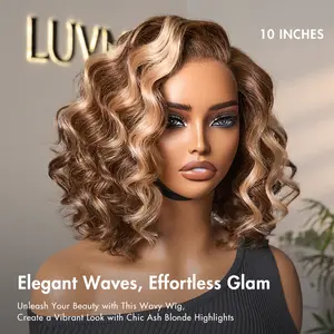 Subscriber Only | Ash Blonde Highlight Loose Wave Glueless Minimalist HD Lace Short Wavy Wig Pre-Cut Lace