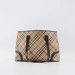 Pre-owned BURBBERY PVC and calfskin Tote Bags Burberry Large Check Tote Bag BGP212856