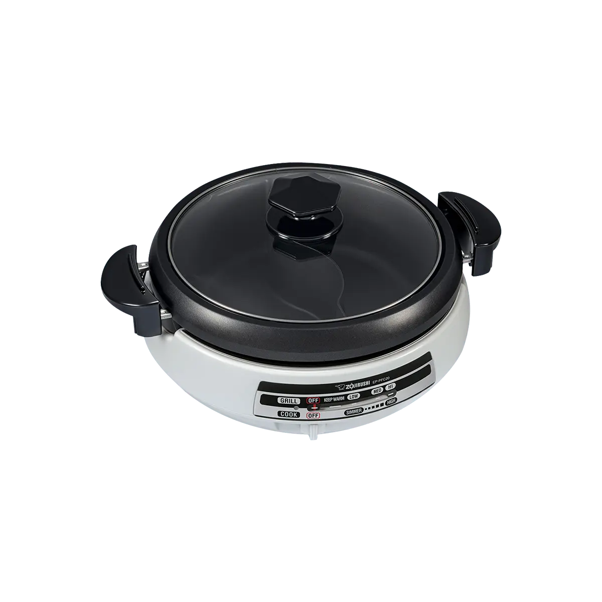Zojirushi Japanese Multi-Function Electric Hot Pot & Grill - Dual Use Shabu Shabu & BBQ #White EP-PFC20