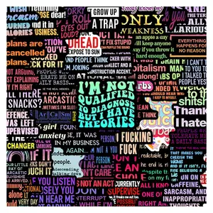 110Pcs Sarcastic Quote Stickers Pack, Waterproof Edgy Funny Swear & Meme Vinyl Decals, DIY Decorative Stickers for Laptop, Water Bottle, Journal & Scrapbook, Edgy Lover Gift