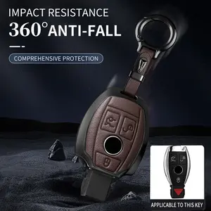 For Mercedes Benz Key Fob Cover Leather Car C E S M CLS CLK G Class Key Case.