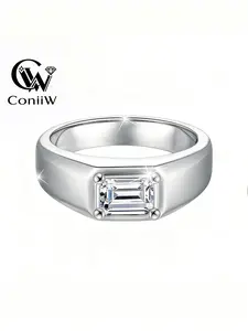 Adjustable Moissanite Wedding Ring, 1 Carat Simple Unisex Band, Hypoallergenic, Perfect for Daily Wear, Gift for Mother's Day, Father's Day, Birthday