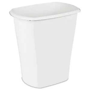 10 Gal. Rectangular Wastebasket, Plastic, Kitchen, White, Versatile Storage Solution