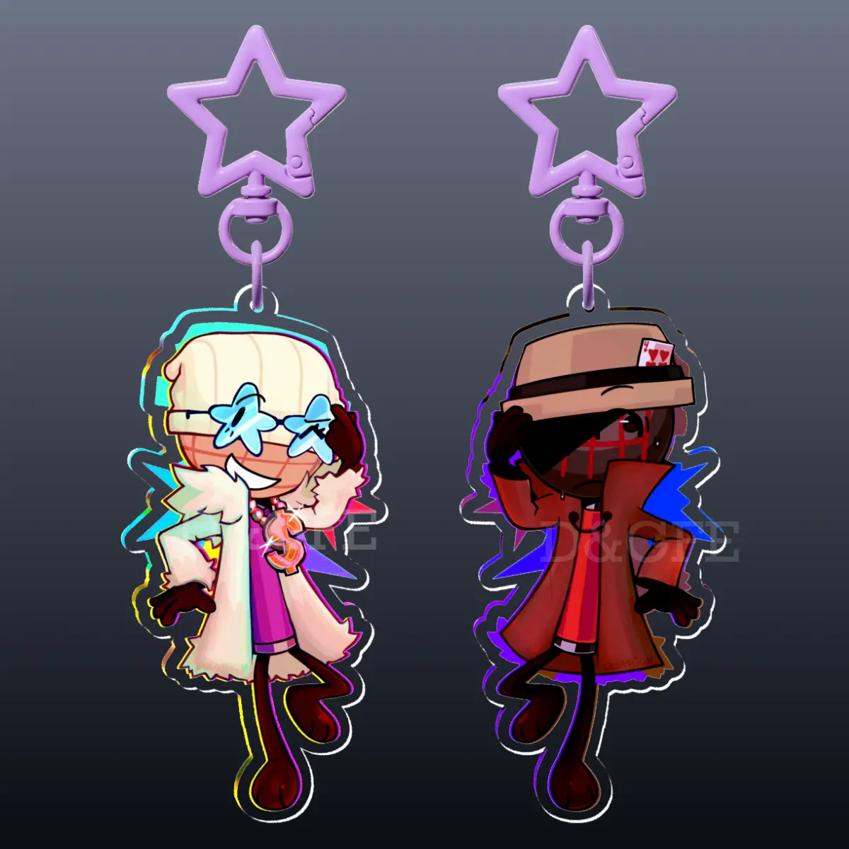 Disco and Shifty Double-Sided keychain
