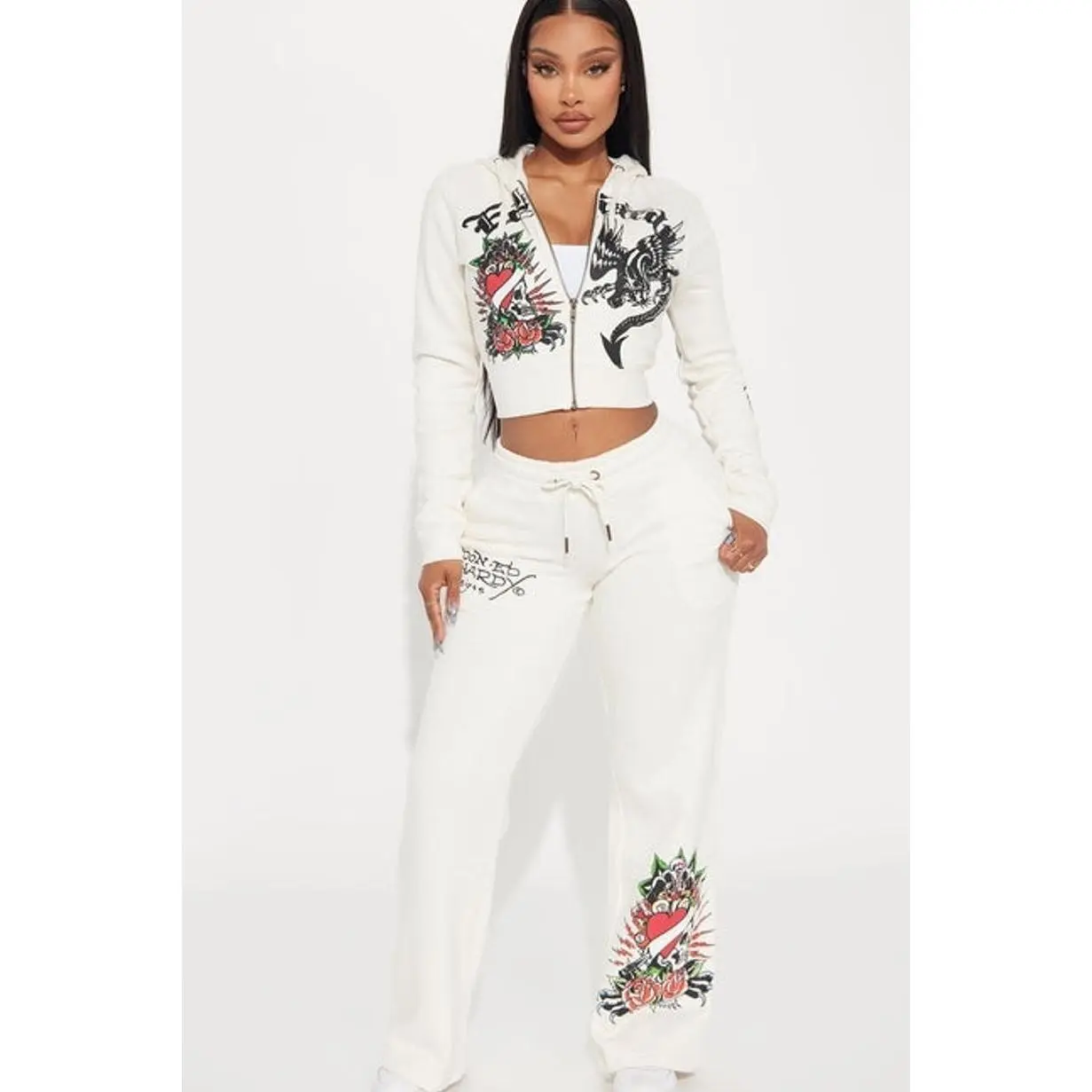 Ed Hardy Dragon Heart Pant - Ivory 7