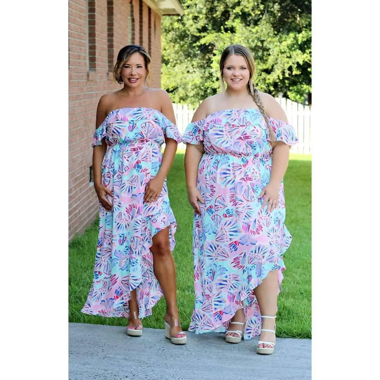 She Sells Seashells Print Maxi Dress - Multi