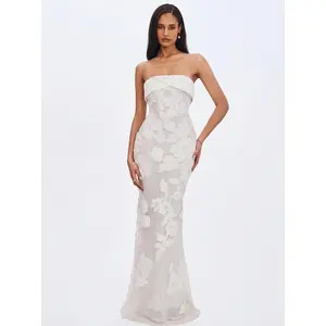 Raphaela White Floral Strapless Mermaid Wedding Dress
