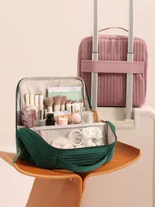 High-Quality Vertical Multi-Compartment Makeup Bag, Travel Portable Skincare, Toothbrushes, Makeup Brushes, Lipstick Organizer, Makeup Storage Bag