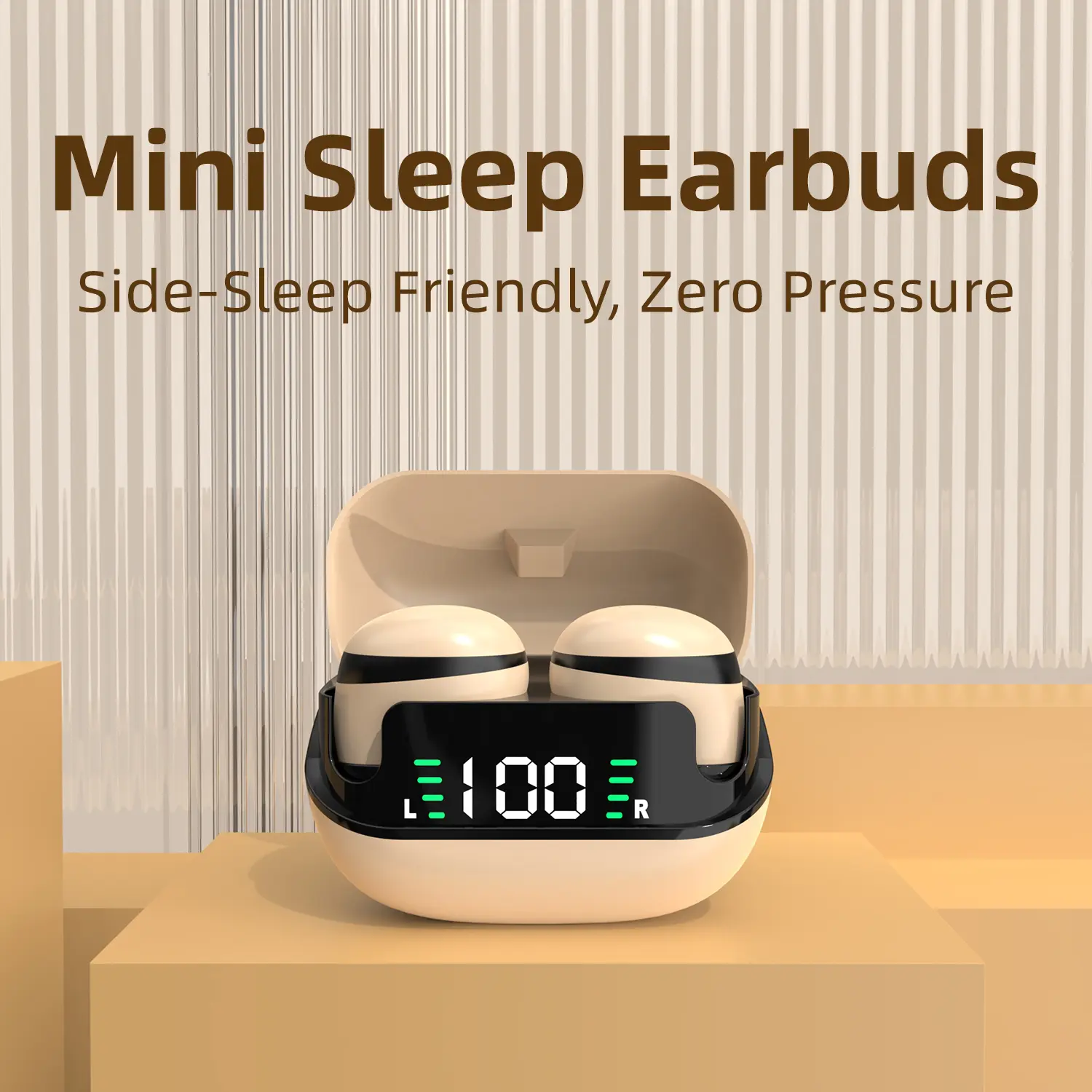 Ultra Mini Invisible Bluetooth Earbuds - Ultra Flat Slim In-Ear Active Noise Canceling Earphones for Bluetooth Music, Ear Pain-Free Side Sleeping, Gym Use, Active Noise Canceling Wireless Headphones, Bluetooth Music Wireless Headphones, Earphones Wireless