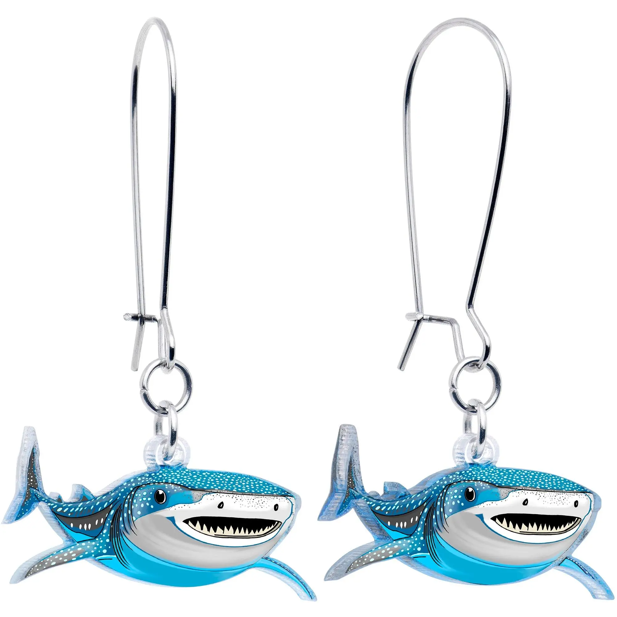 Acrylicious Attack Swimming Shark Dangle Earrings by Onyx O Acrylicious Attack Swimming Shark Dangle Earrings by Onyx O