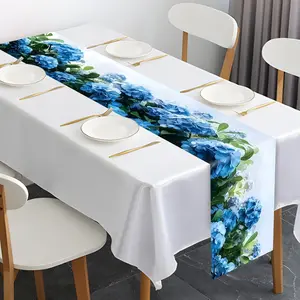 1 Table Runner, Hydrangea Floral Background, Durable Polyester for Year-Round Home & Kitchen Decor, Ideal Gift and Festive Table Display, 70.8inch x 13.8inch