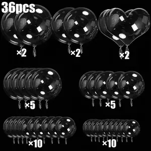 36pcs Bobo Clear Balloons Set - Transparent Round Plastic Balloons for Party Decorations, Ideal for Birthday, Wedding, Engagement, Anniversary, Shower, Father'S Day, Mother'S Day, Graduation, Easter, Diwali - No Electricity Needed