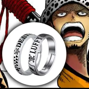 One Piece Anime Styled Adjustable Size Ring Unisex Jewelry for Fans Halloween Cosplay Accessory Gift Idea