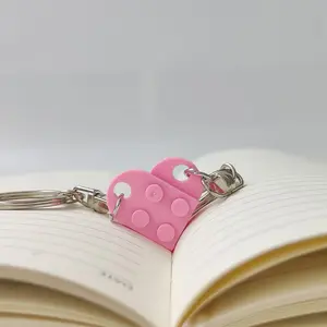 Friendship Gifts Best Friend Keychain Couples Keychain BFF Heart Key Ring Set Birthday Gifts