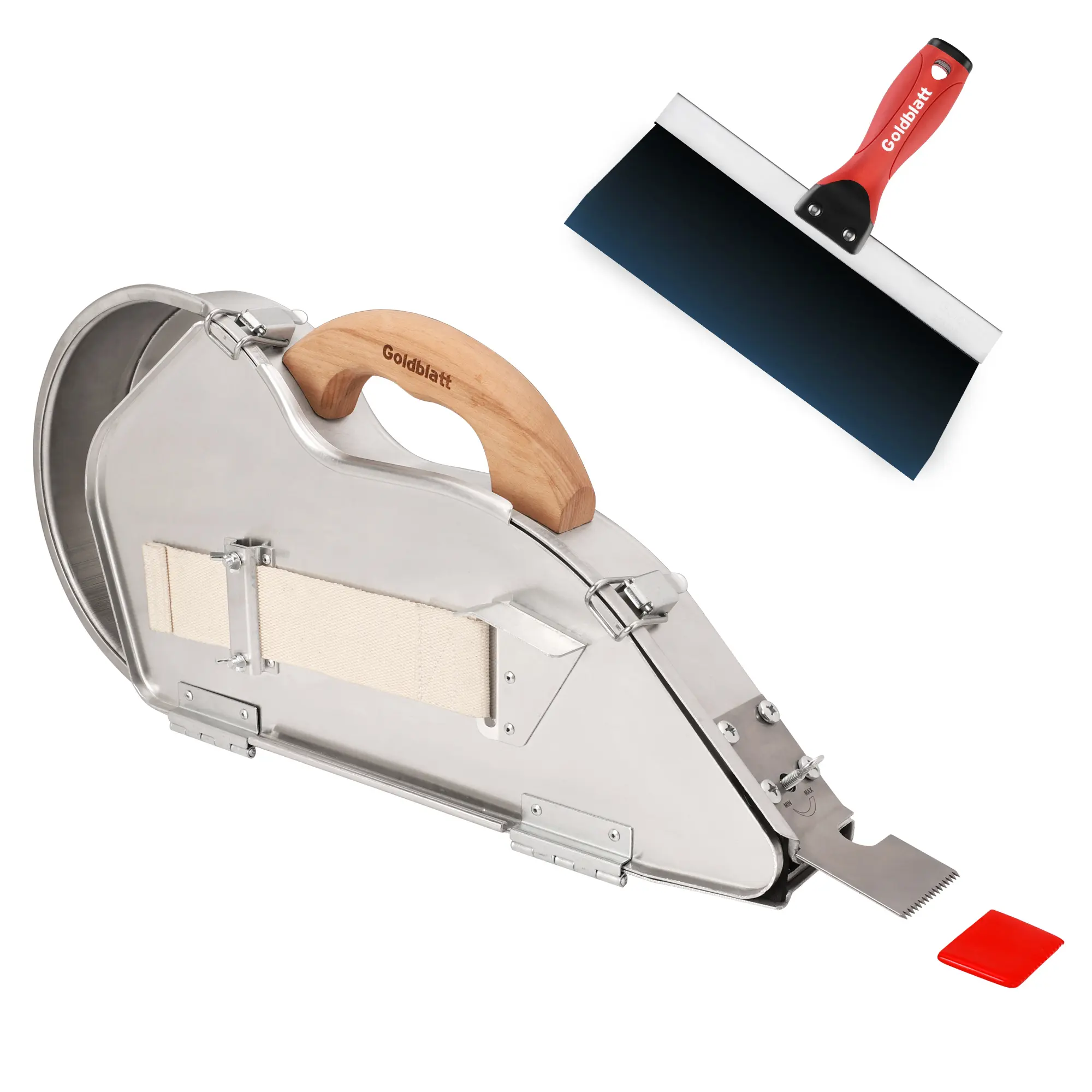 #summersale Goldblatt Banjo Tape Set Drywall Taping Tools with 10" Blue Steel Taping Knife, Lightweight & Comfortable Use for Finishing and Patching
