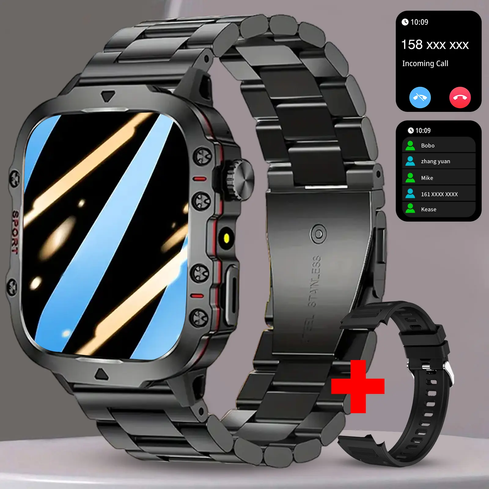 [Valentine'S Day Gifts] Unisex Smartwatch Smart Bracelet - Sports Smart Watch 2026 New, Wireless Connection & Answer/Make Call, Pedometer & Calorie Tracking, Multiple Sports Modes, Sedentary Reminder & Message, Information Alerts, Remote Music Control