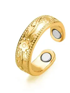 Trendy Luxury Copper Plum Four Magnet Therapy Ring, Couple's Fashion Jewelry, in Stock, Perfect Gift for Lovers