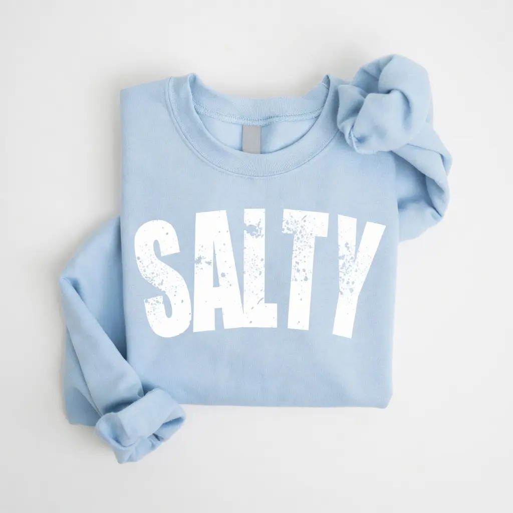 Salty Sweatshirt, Trendy Beach Crewneck, Vacation Sweater, Summer Shirt
