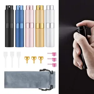 5Pcs/Set Refillable 8ml Perfume Atomizer,Small Empty Perfume Bottle,Mini Travel Cologne Sprayer,Makeup Tools Handy Matte