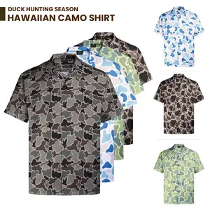 Men's Camo Hawaiian Shirt – Duck Hunting Button-Up, Summer Casual Wear, Gift for Him/Her & Matching Group Outfits