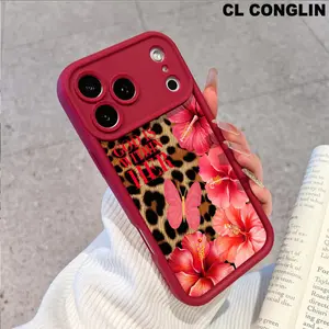 Soft Silicone Anti-Drop Cellphone Cover, Customized Leopard Print with Lilies-Butterflies-"God Is Within Her" Casing, Protective Accessory for iPhone 17 Pro Max/16 Plus/15/14 Pro/13/12/11, Ideal Holiday Gift