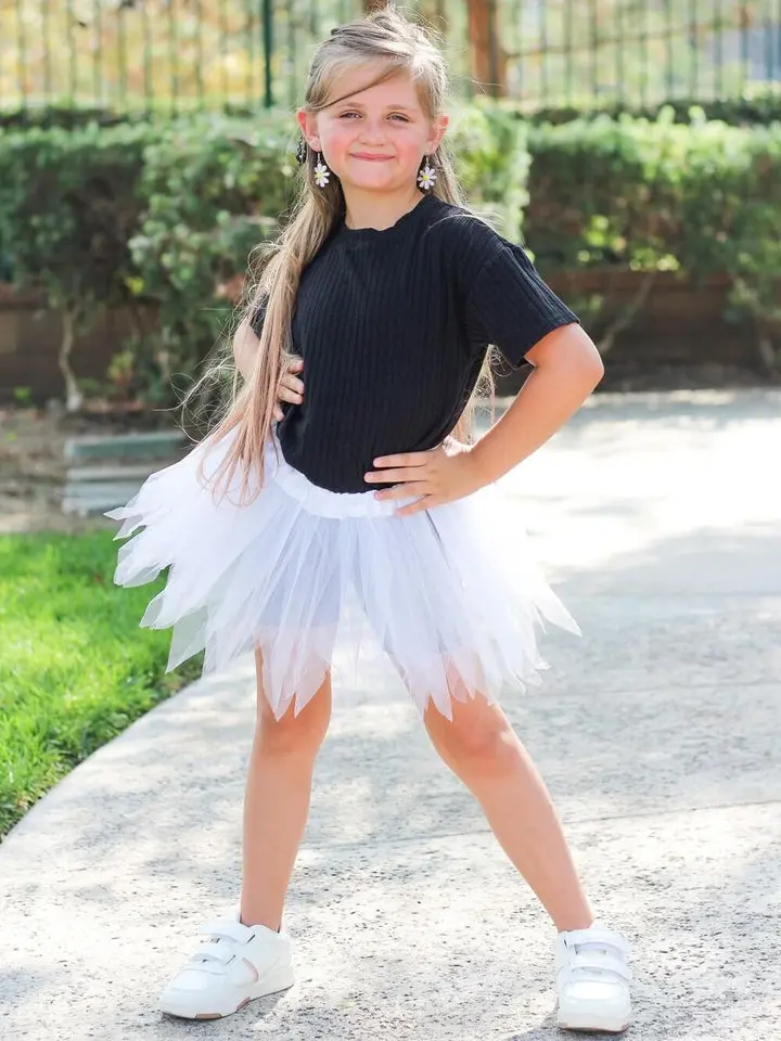 White Fairy Costume Pixie Tutu Skirt for Kids, Adults, Plus