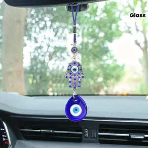 1pc Teardrop Blue Eye Fatima Palm Good Luck Decorative Pendant Keyring, Keychain for bags, Bag Charm Accessory