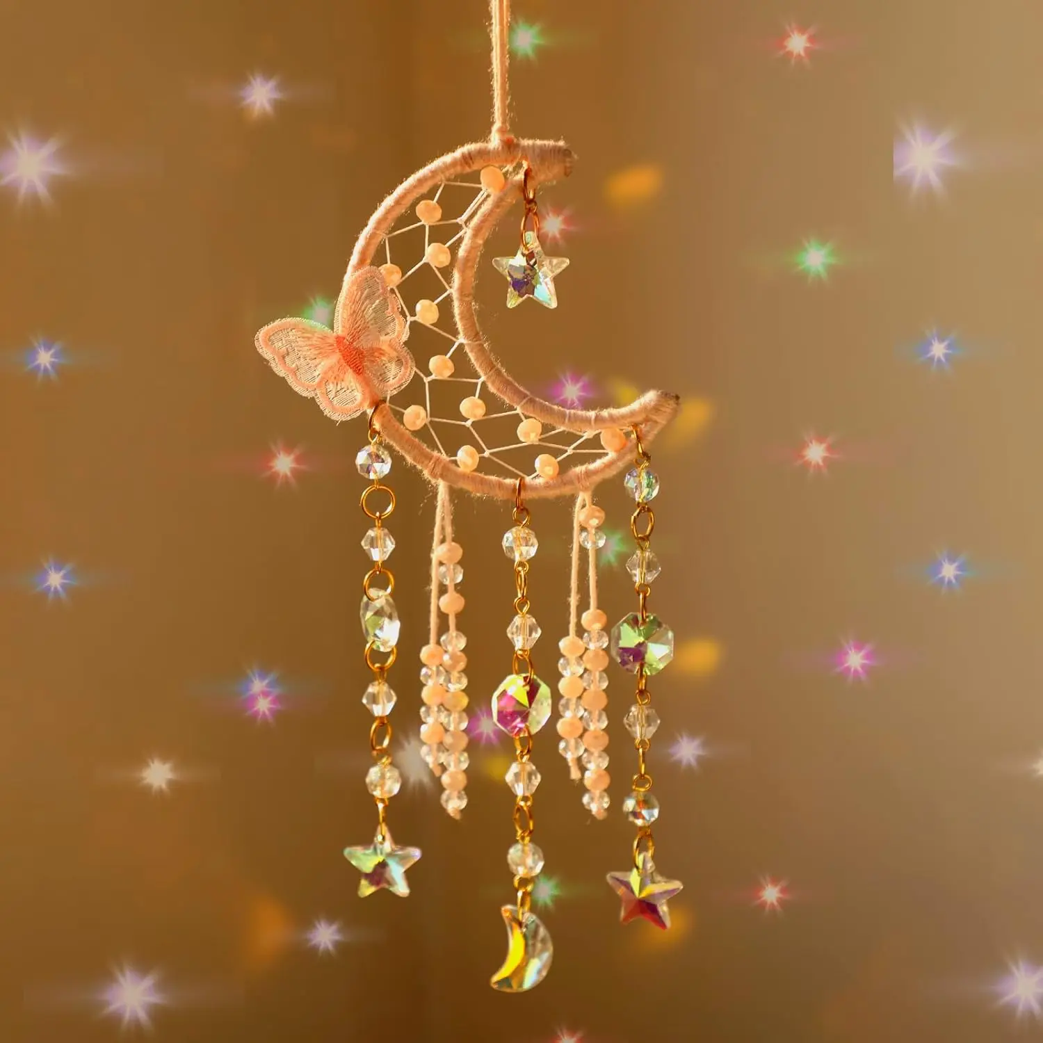 Dream Catcher for Girls - Pink Butterfly Small Moon Dream Catchers with  Cute Room Decor for Teen Girls Boys Boho Bedroom Wall Home Decorations Birthday Christmas  Gifts
