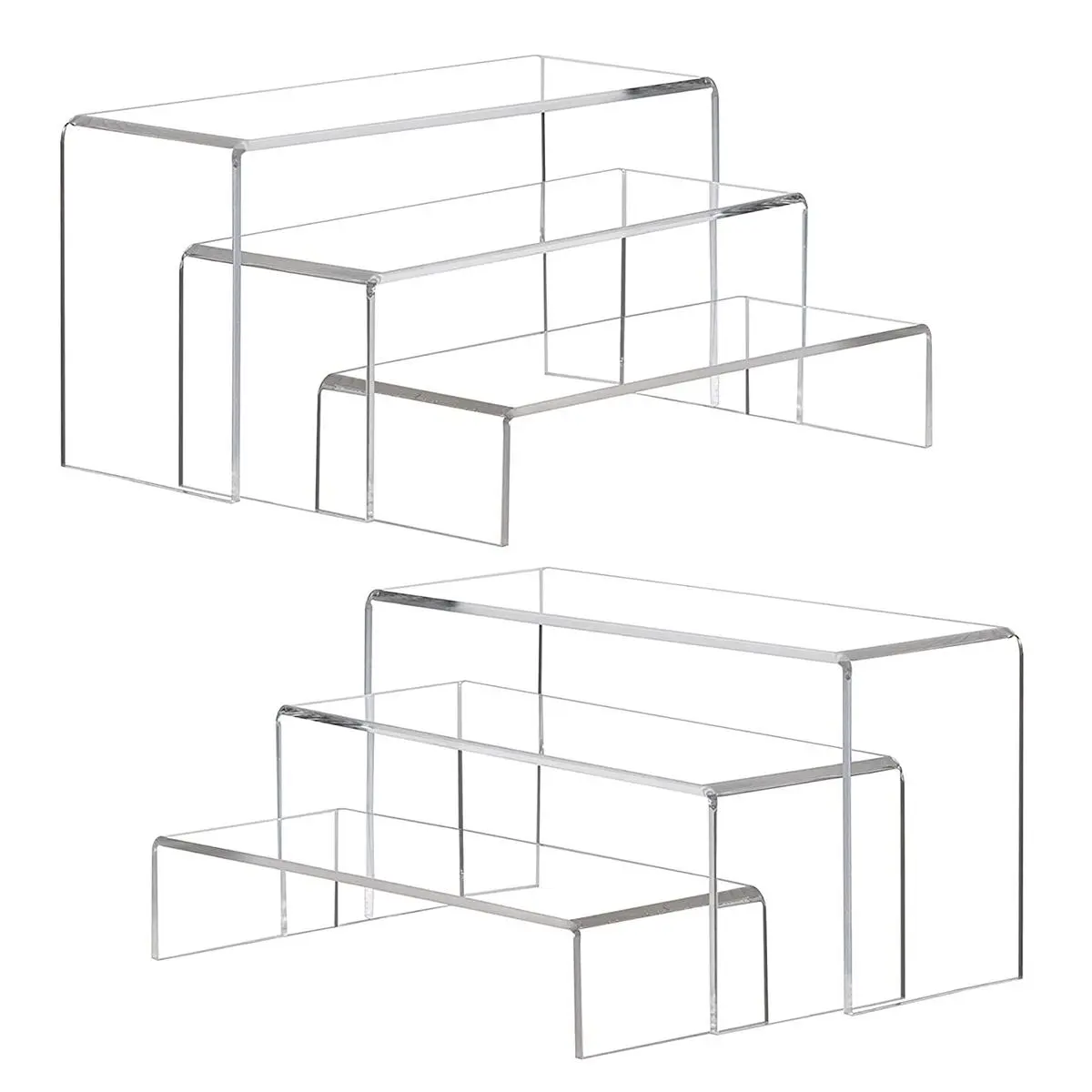 Acrylic Display Rack, Assorted Size Clear Desktop Display Rack, Display Risers Stand for Jewelry, Toy, Cupcake, Collectibles and Ornaments, Home Organizer, Shelf, Storage, Hold