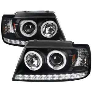 2002-2005 Explorer Dual Halo Projector Headlight Assemblies (Matte Black Housing/Clear Lens)