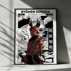 [SALE OFF 35% + FREESHIP] Ryomen Sukuna Jujutsu Kaisen Anime Poster, Manga JJK Wall Artwork Prints, Home Decor Gift (No Frame)