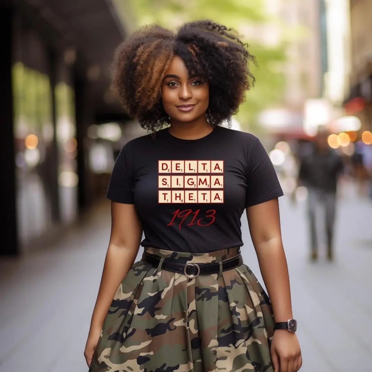 Delta Sigma Theta Scrabble T-Shirt, Crimson Cream Sorority Graphic Tee, DST Letter Tile Shirt, Unisex Fit