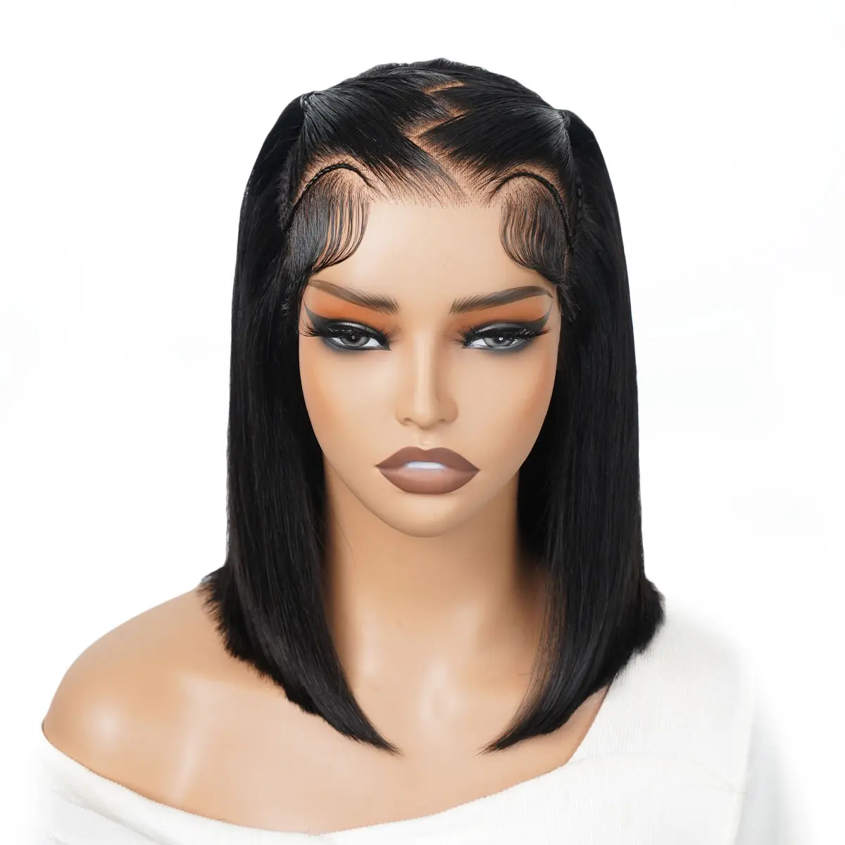 SuperNova Human Hair Straight  13*4 Lace Front Ready To Go Pre Braided Bob Wigs #Summervibes