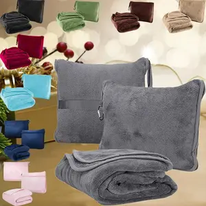 Soft Travel Blanket Pillow, Soft Airplane Blanket 2-in-1 Combo Set, Plane Blanket Compact Packable, Flight Essentials Car Pillow, Travelers Gifts Accessories, Travel Accessory, Warm Traveling Plane Essentials Portable Gifts Lightweight
