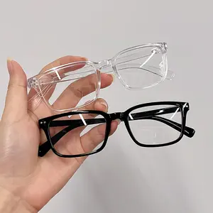 2025 NEW 2pcs Unisex Full-Frame Rectangular Glasses - Stylish Clear & Black Over-the-Counter Eyewear for Business, Work, Study, TV & Computer Use, Durable PC Frame Material, Lightweight Design, Computer Eyewear, Modern Eyewear, Sleek Eyewear
