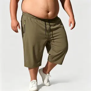 Men’s Plus Size Ultra-Light Quick-Dry Athletic Shorts 5-Pack - Active Sportswear, Athletic Knit, Comfortable Breathable, Dri Fit, Extremely Stretchy, Polyester/Spandex Blend, Zippered Pockets, Elastic Design, for Running, Beach Activities, Active Sportswe