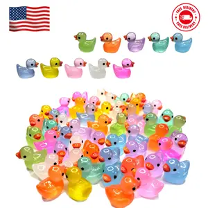 100 Pcs Luminous Mini Resin Ducks Tiny