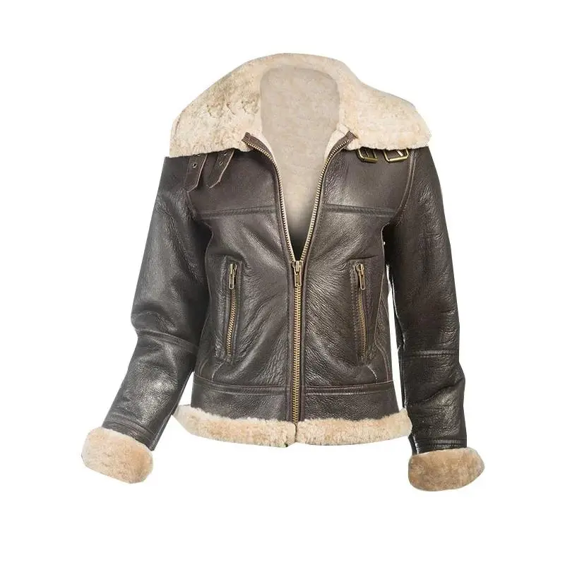 Women Fur Shearling Leather Jacket