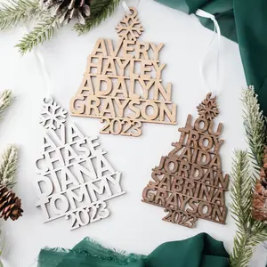 Family Christmas Ornament, Personalized Christmas Tree Ornament, Christmas Gift for Family, 2023 Christmas Keepsake, Family Name Ornament