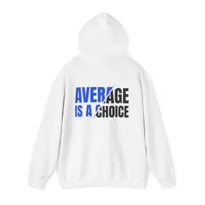 Level Up Living Hoodie — 'LUL' Motivational Pullover (Front Logo, Back ‘Average Is A Choice’)