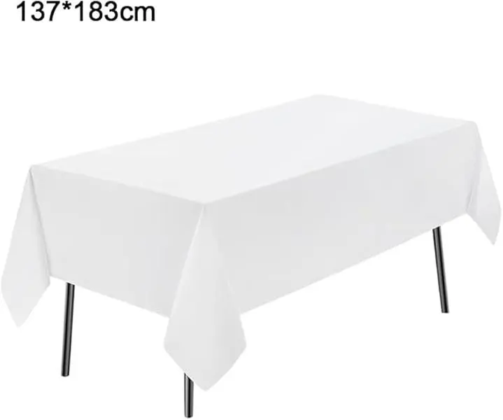 6 Pack White Rectangle Tablecloth 54x72 Inch for Wedding Reception Graduation Party Baby Shower Bridal Shower Table Decor Wedding Table Setup Summer Table Setup Banquet Event Outdoor Garden Party Mother’s Day Brunch Party Table Cover #SummerVibes
