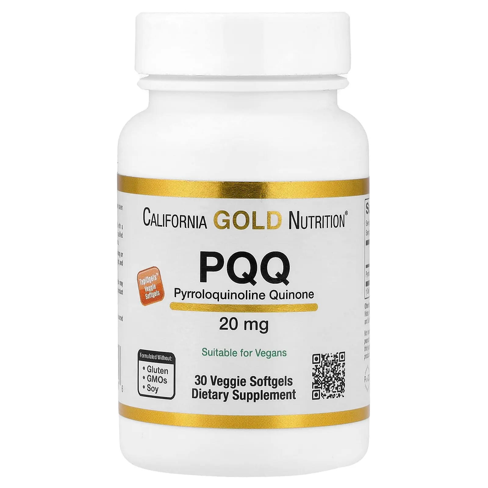 California Gold Nutrition PQQ, 20 mg, 30 Veggie Softgels