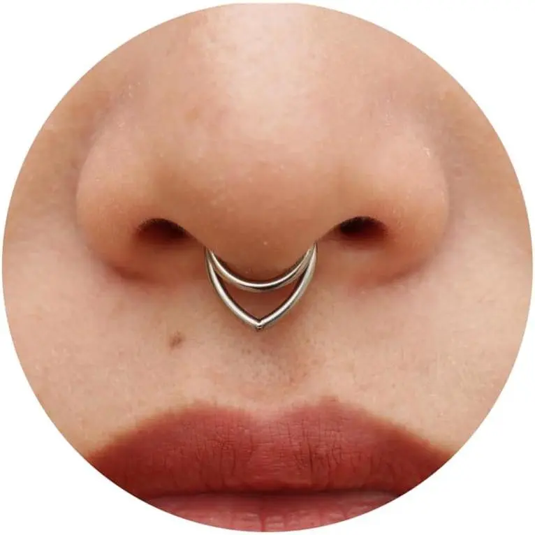 16G Titanium Septum Rings Double Septum  Daith     Hinged Segment Helix Clicker   8 mm 10 mm Seamless Ring  Jewellery for Her