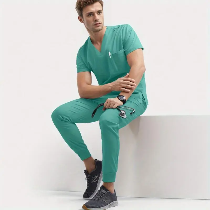 Uniform Men's Matte Set Nurse Beauty Salon Work Clothes Clinical Matte Top Pants Set Spa Doctor Nursing Clinical Set Uniform Men's Matte Set Nurse Beauty Salon Work Clothes Clinical Matte Top Pants Set Spa Doctor Nursing Clinical Set