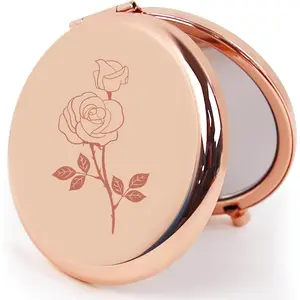 Compact Mirror Round 2.6" 1X/2X Engraved Pocket Mirror Gifts for Bridesmaid Birthday Anniversary Mothers Day for Women Mom Wife