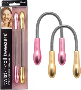 Lindo Twist-N-Roll Tweezer - Designed in USA, Spring Facial Hair Removal Tool, Threading, Stainless Steel, Remove Unwanted Hair on Upper Lip, Chin, Cheek, and Neck (2 Pack) Body Care Wax
