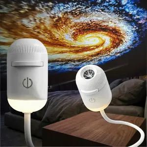 2-in-1 Galaxy Projector Night Light, 360 Adjustable Multifunctional Portable USB Starry Sky Projector Lamp for Bedroom and Car with 12 Slides summerwins