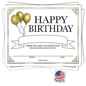 Birthday Certificates | Set of 25 | Birthday Gifts Student Greeting Cards