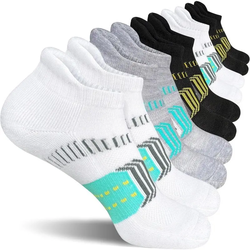 Women's 10-Pair Mixed Color Cushion Quarter Sports Socks Set, Elastic, Anti-Blister Cushioned Socks for Running, Athletic Activities, Socks For Women, Non-Transparent Ankle Socks