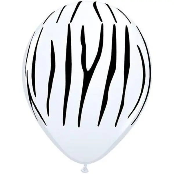 Biodegradable Latex Balloons, 10-Pack Round White Zebra Print for Halloween Festive & Party Supplies
